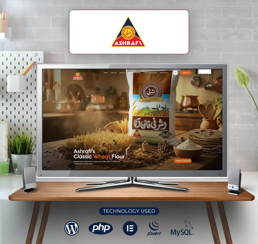 Ashrafi Foods AI website header