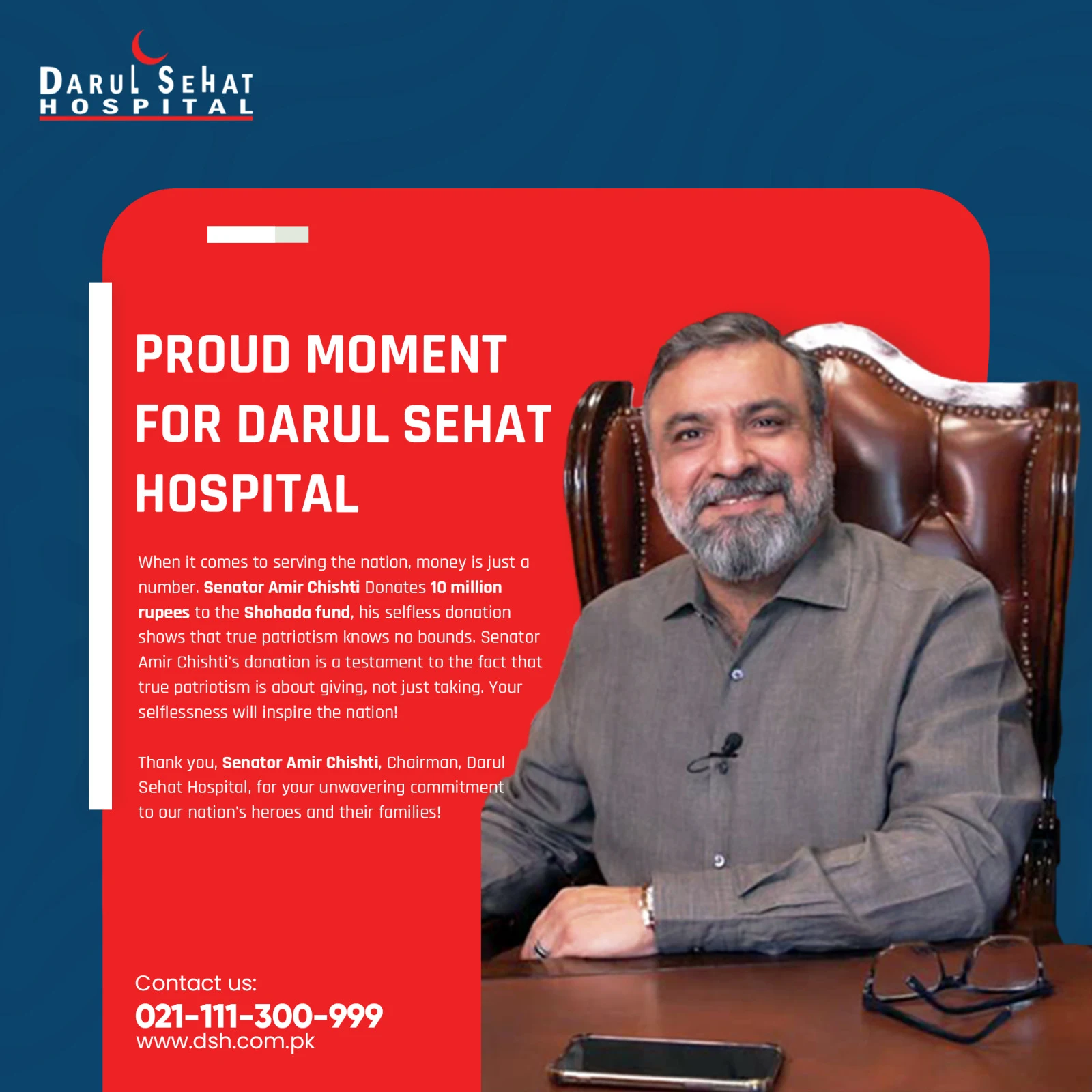 Darul Sehat Hospital campaign post