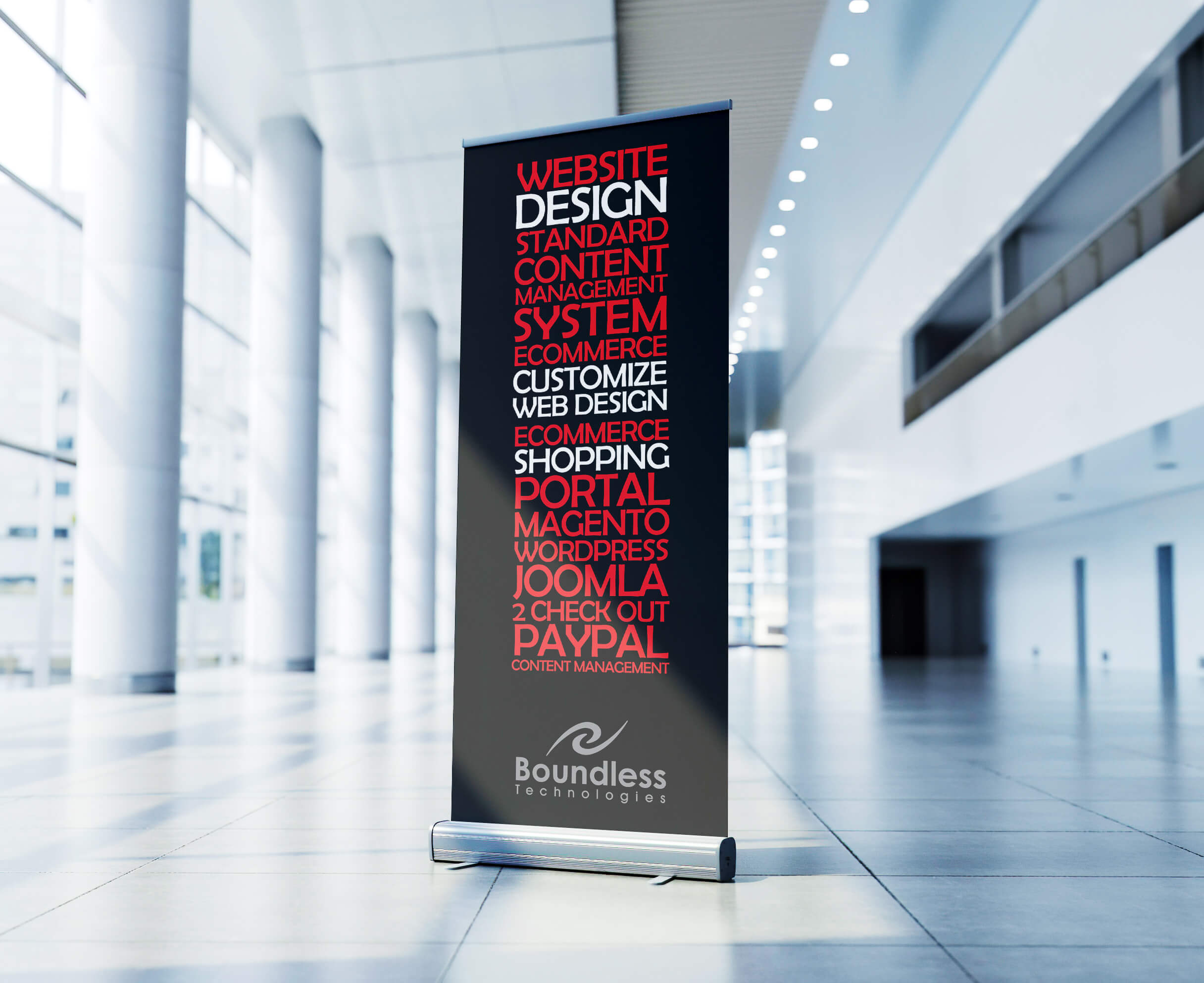 Boundless Technologies standee design