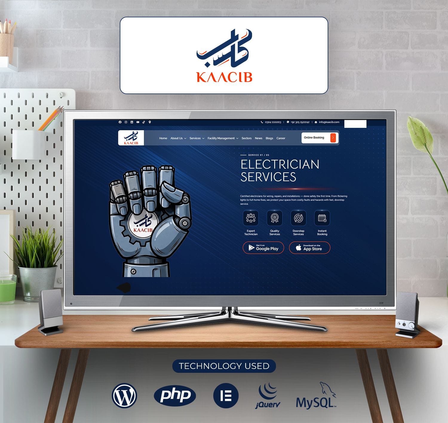 Kaacib AI website header